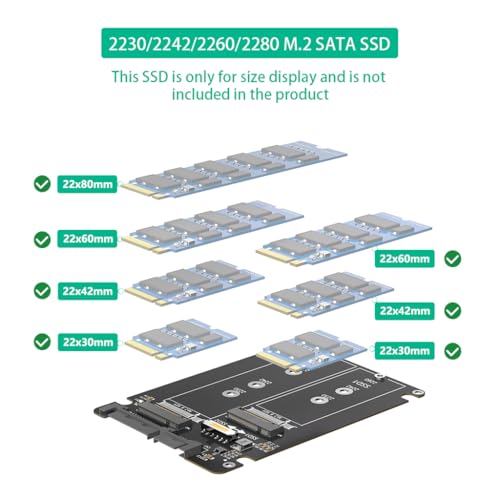 Adaptador JMT Dual M.2 NGFF B/B+M a SATA III 2.5'' con carcasa miniatura 4