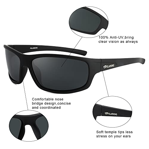 image for POLARKING 1 PACK Polarized Sport Sunglasses for Men Matte Finish Sun g