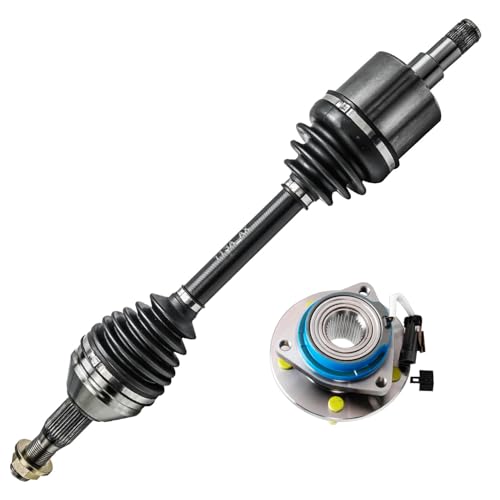 Image of Detroit Axle - Front Right CV Axle Kit for Chevrolet Impala Monte Carlo Buick LaCrosse Regal Century Pontiac Montana Olds Intrigue, Passenger Side CV Axle Shaft Wheel Bearing and Hub Replacement