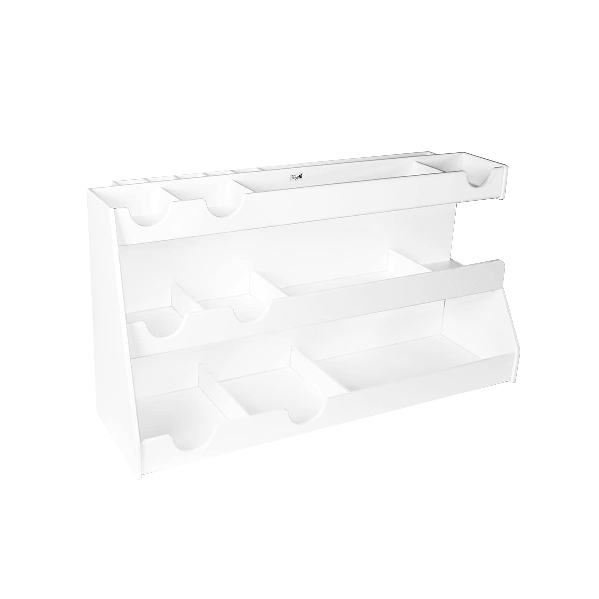 TrippNT 50014 White PVC Plastic Deluxe BenchBooster Workstation, 17 Compartments, 24" Width x 12" Height x 8.25" Depth