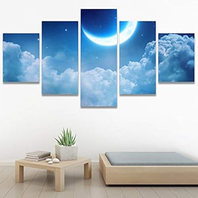 SIGNWIN 5 Panel Canvas Wall Art Modern Art...