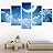 SIGNWIN 5 Panel Canvas Wall Art Modern Art Astronomy & Space Dramatic Minimalist Moon Multicolor Photography for Home Decorations Ready to Hang - 60"x32"
