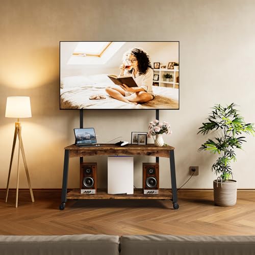 CHOEZON Mobile TV Stand with Charging Station, 70