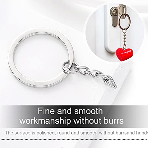 O-Kinee Schlüsselringe Edelstahl Klein 25mm,Schlüsselanhänger, Schlüsselring Groß,Keyring,Schlüsselanhänger Ringe,Key Ring, Schlüssel Ring Mit 4 Link Kette(100pcs)