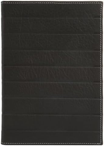 Eccolo Art Deco 6 x 8 Inches Leather Journal, Black