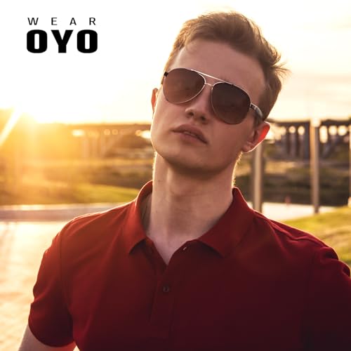 Image of WEAROYO Polarized Sunglasses Men Womens Al-Mg Alloy Frame Spring Hinges Pilot Military Style UV400 Protection Driving