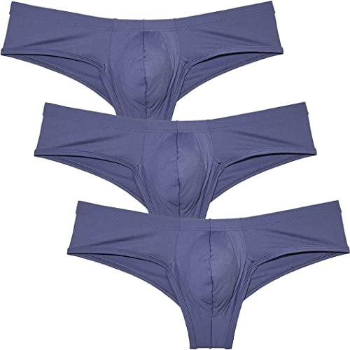 Men's Skin Feel Brazilian Bikini Underwear Enhance Pouch Mini Boxer Briefs Half Hip Underpants