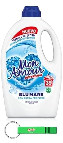Immagine prodotto: Paglieri Mon Amour detersivo Blu Mare – detersivo liquido per lavatrice – formula migliorata con profumo aggiuntivo, 39 lavaggi 1560 ml + portachiavi Beni Culinari
