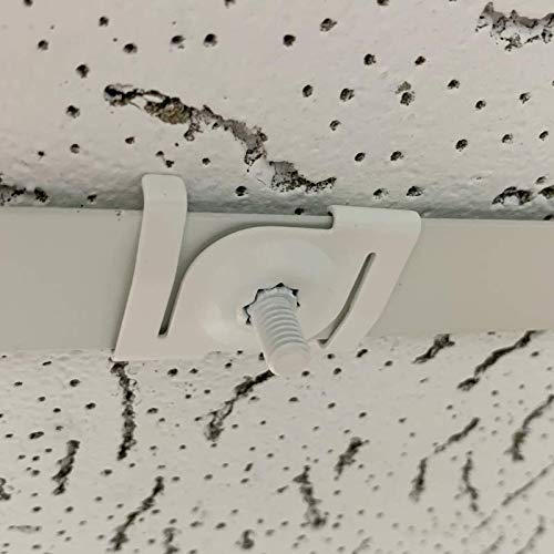 Licht-Zubehoer.de 10 x Deckenclip M6 für Odenwalddeckenschienen, geeignet für Rasterdecken ohne Bohren, mit Gewindebolzen M6 x 10 mm, weiß