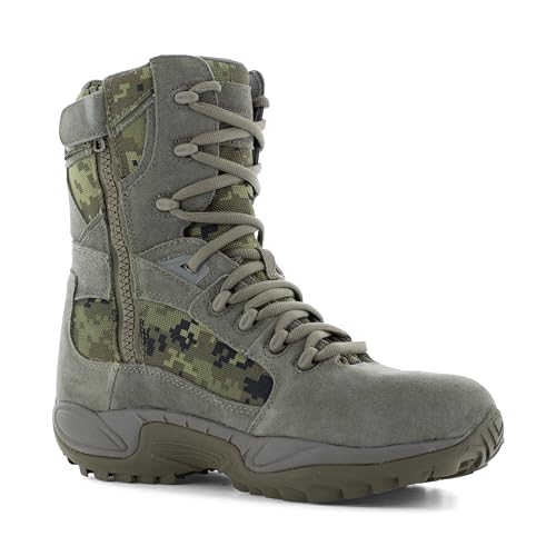 Reebok Work Men's ERT Rapid Response 8' Tactical Soft Toe Boots Sage Green with Digital Camouflage, 11