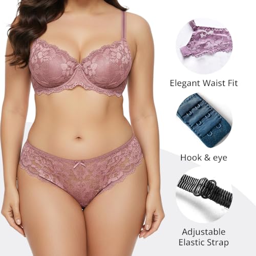 Image of Women's Floral Lace Lingerie Set | Bra and Panty Set | Lace Teddy Strap Babydoll Bodysuit Bra Panty Lingerie | Bikini Lingerie Babydoll Set for Honeymoon Couple Special Wedding Night