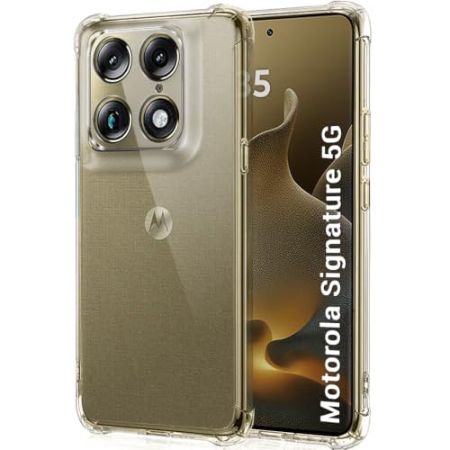 Image of TheGiftKart Crystal Clear Back Cover Case for Motorola Moto Signature 5G | Shockproof Soft TPU Case | Cushioned Edges for Ultimate Protection Back Cover Case (TPU, Transparent)