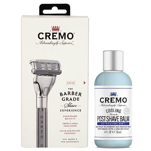 Rasoir pour homme CREMO avec lame et baume après-rasage cooling 118ml