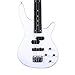GLARRY Electric Bass Guitar Full Size 4 String Exquisite Stylish Bass with Power Line and Wrench Tool (White)