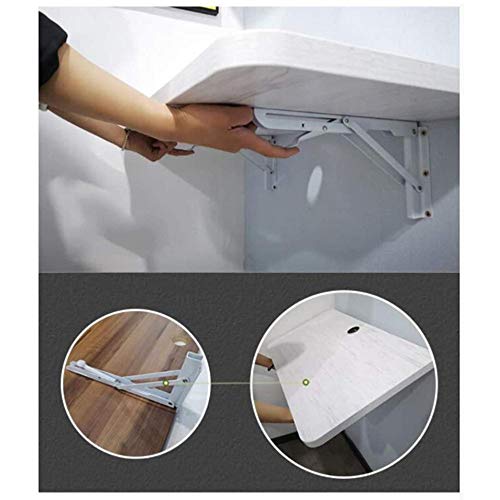 Manque d'espace ? Table murale pliante en bois blanc 80x40cm pour optimiser votre petit studio - 3