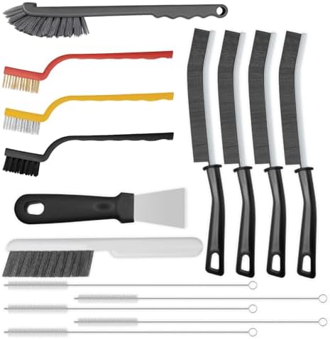 15pcs Crevice Cleaning Brush, Hard Bristle Scrub Brushes Tools, M...