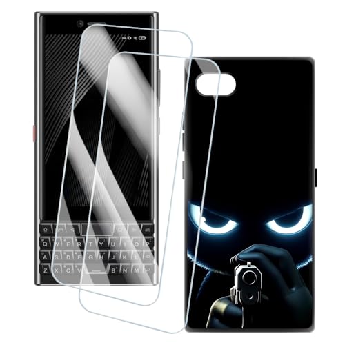 OAGELIM 2�Z�b�g �X�N���[���v���e�N�^�[ + �P�[�X Unihertz Titan Slim (4.2 �C���`) �Ƃ̌݊������� �A�[�e�B�X�e�B�b�N�J�X�^���v�����g�J�o�[�Ƌ����K���X�t�B���� �X�N���b�`�h�~ (�Ə�)