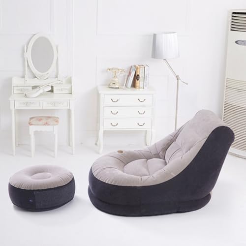 Sofá hinchable de patio para relax exterior con cómodo reposapiés 4
