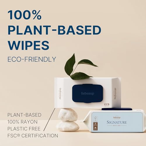 Image of BEBESUP- Korea's #1 Signature Eco Baby Wipes- 100% Plant-Based 99% Drinkable Water-Based Unscented Ultra-Thick Organic baby wipes Hypoallergenic for sensitive skin Flip-Top (1 Pack)