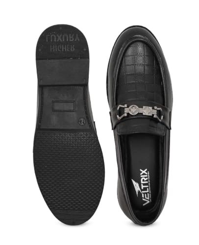 Image of VELTRIX Men's Premium Patent Leather Finish Formal Loafers | Horsebit Buckle Slip-On Shoes | Comfortable Office, Party, Wedding & Business Dress Shoes Aldo DIY Softy