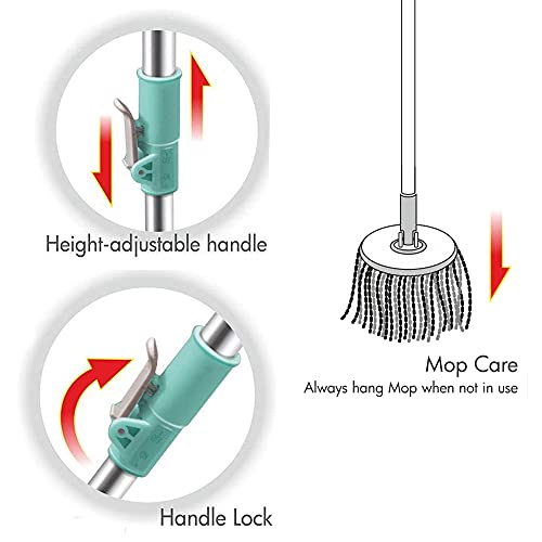 Image of Spotzero By Milton Spin Mop Spares Set Handle with Microfibers Refill(Compatible with Prime, E-Elite, Classic, Ace Mops)