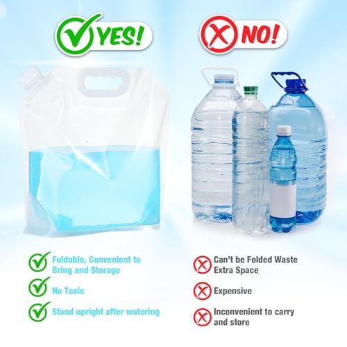 Zubebe 20 Piezas Bolsas de Contenedores de Agua Plegables de 1.3 Galones miniatura 3