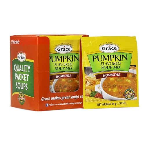 Grace Pumpkin Flavored Soup Mix 1.59oz - 6 Pack Homestyle Jamaican Soup Mix - Great for Caribbean Curry Soup
