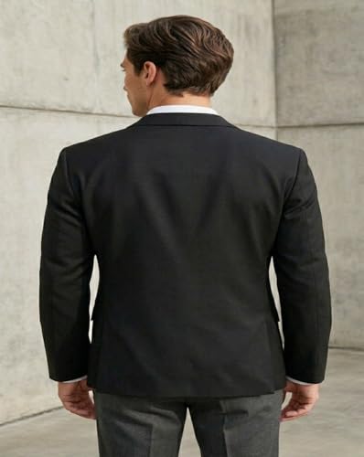 Image of MAYKR Mens Black Blazer Slim Fit, Mens Black Blazer for Advocates