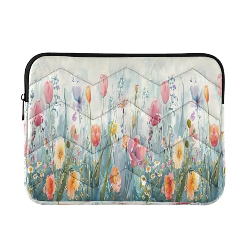 Funda para portátil 13-14 pulgadas impermeable con diseño de flores