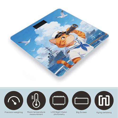 Báscula digital de baño con vidrio templado y pantalla LCD miniatura 3
