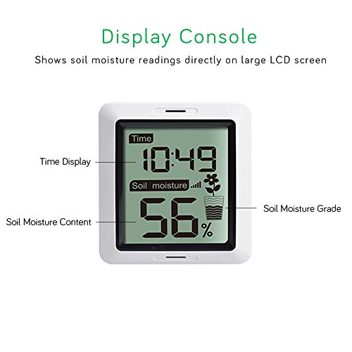 ECOWITT WH0291 Soil Moisture Tester Plant Soil Moisture Sensor Meter with Digital LCD Display for Garden Lawn Potted Plant Care Indoor Outdoor