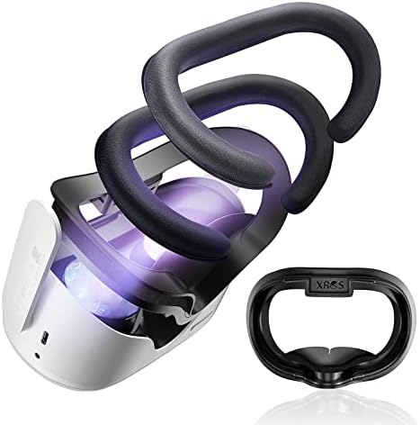 XROS VR Upgraded Face Cushion Compatible with Quest 2 Accessories, Two Soft Facial Interface Foam Replacement, Air-Circulation Design Face Cover Foam Pad, Anti-fogging