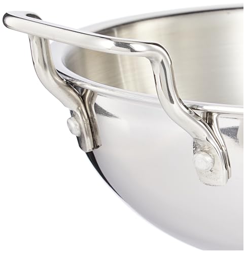 Image of Tosaa Triply Stainless Steel 22 cm Kadai with Lid /Indian Wok|Even Heat Distribution| Consumes Less Oil|Easy to Clean|Gas Stove Compatible - 1600 ml