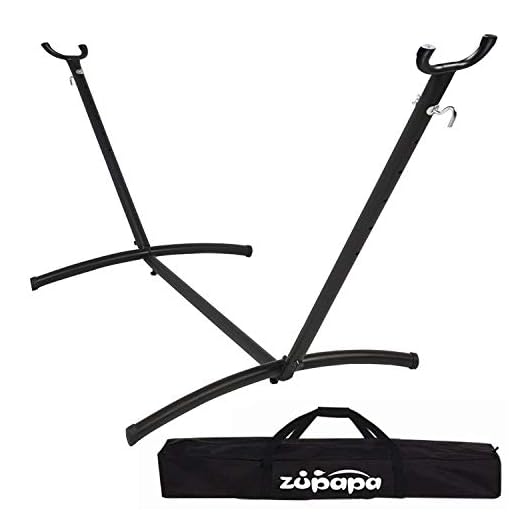 Zupapa 10ft Hammock Stand 550 Pound Capacity, 2 Person Heavy Duty Steel Hammock Frame, 6 Adjustable Screws, Carry Bag Included