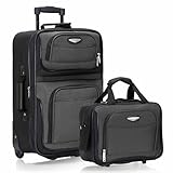 Travelers Choice Travel Select Amsterdam Two Piece Carry-on Luggage Set, Gray