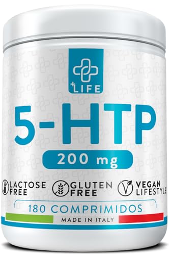 5HTP 200mg Equivalente A 1000mg De Extracto De Griffonia, 180 Comprimidos PiùLife, 2 Al Día, Suplemento 5 HTP Natural Buen Humor, Reducir Estrés, Insomnio, Dormir Bien Adultos, Relax Y Tranquilidad