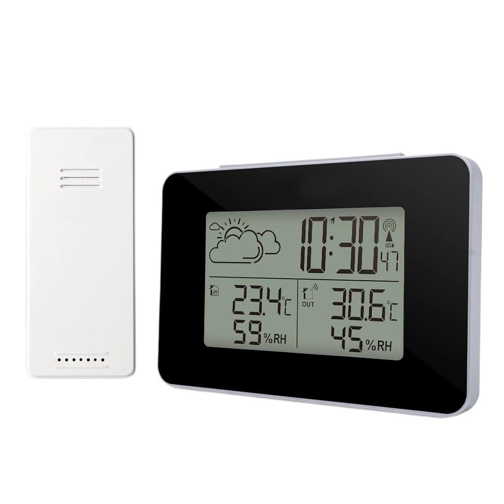 HRWLY Indoor Outdoor for Home With Sensor Digital Temperature Humidity Alarm Clock with Backlight Household