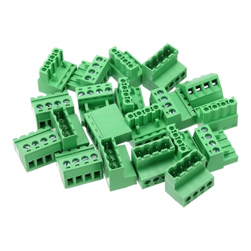 sourcing map 10PCS 4-Pin PCB Mount Screw Terminal Block Connectors 5.08mm/0.2inch Pitch Circuit Board Connectors for Home Appliances, Industrial Project