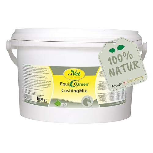 cdVet Naturprodukte EquiGreen CushingMix 1 kg, Pferde und Ponys, Stoffwechselprobleme, Entgiftungsorgane, Vitalstoffe, mit Möchspfeffer und Grünhafer