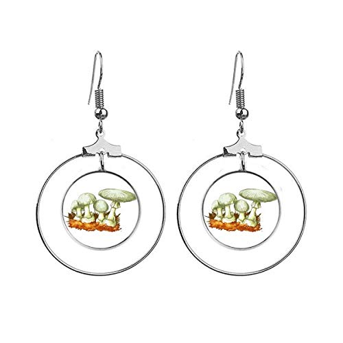 Boucles d'oreilles champignon pendantes légères et anti-allergies