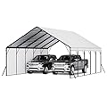 VEVOR 20x24 ft Heavy Duty Metal Carport, Outdoor Car Shelter with Removable PE Sidewalls, Steel Frame Garage for Car, Truck, Boat, Tractor, and Equipment Storage