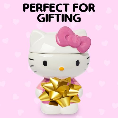 Silver Buffalo Sanrio Hello Kitty 3D Sculpted Ceramic Cookie Snack Jar (Large)