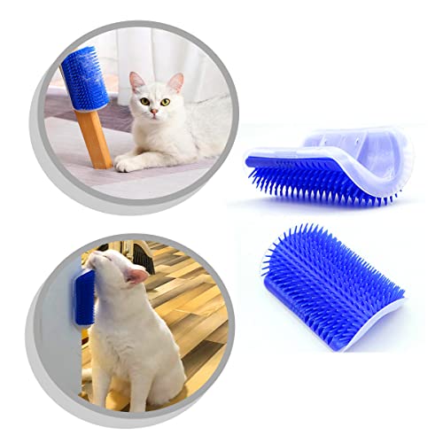 Auto Escova De Parede Tira Remove Os Pelos Dos Gatos Com Erva Catnip Massagem Azul Linha E Limpeza P