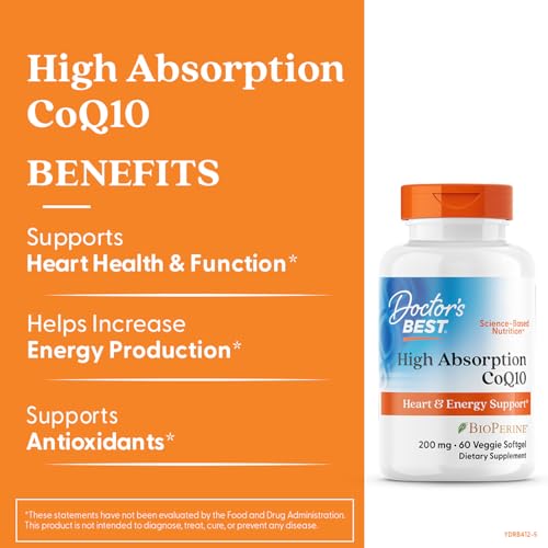 Image of Doctor's Best High Absorption COQ10 with Bioperine 200 mg 60 Softgels