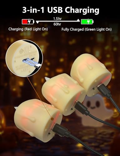 Image of Rechargeable Flameless LED Candles with Timer Remote - 1.5'' x 2'' Flickering Tea Lights Candles for Valentines, Wedding, Party and Holiday Decor,Set of 12(Charging Cable Included)