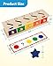 Coogam Montessori Toys Wooden Color Shape Sorting Box Game Geometric Matching Blocks Early Learning Educational Toy Gift for 3 4 5 Year-Old Baby Toddlers