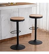 YOUNIKE Barkruk set van 2 zwart hout barstoel în hoogte verstetelbaar draaibaar barkruk keuk keuk ...
