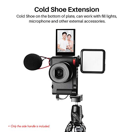 Cucudy R054 Extensão de metal para câmera Suporte de montagem de placa de base com parafusos de 1/4