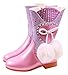 LCXYYY Princesse Filles Enfants Bottes de Neige Chaussures Costume Bottes Flat Shine Strass D'hiver avec Doublure Doublée Chaude Boule En Peluche Fête Carnaval Anniversaire Halloween Festival Cosplay