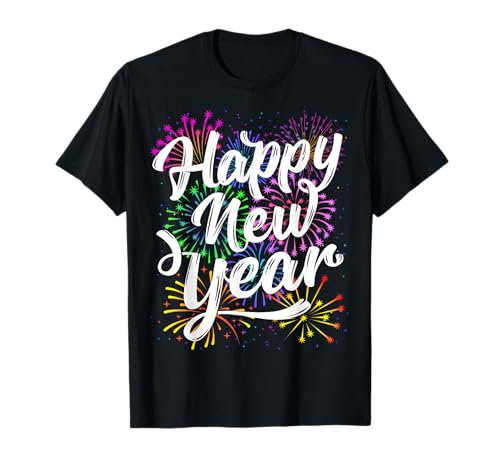 Happy New Year Party Supplies 2026 Family Matching Fireworks T-Shirt